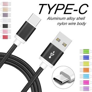 high speed usb c cable type c charging cord metal housing 2a data sync cords for samsung lg huawei android phones