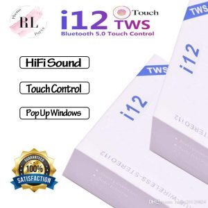 i12 tws bluetooth 5.0 wireless bluetooth headphones support pop up window earphones colorful touch control wireless headset earbuds