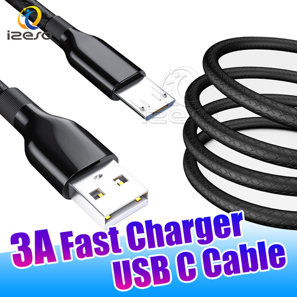 micro usb high speed charging cable for android mobile phones 1m 3ft type c 3a quick charger power wire data cord izeso