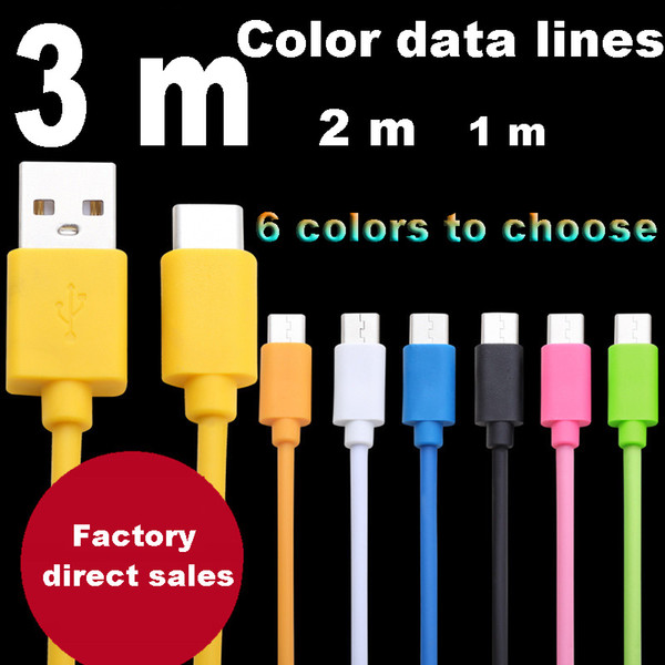 mini portable micro usb cable charger data sync cord colorful power charging line for smart phone