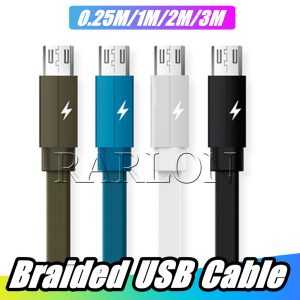 new braided micro usb cable type c cable 1m 2m 3m for android high speed phone charger sync data cord for samsung lg supporting 2.4a current
