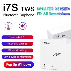 pop up window i7 i7s tws bluetooth headphones twins earbuds mini wireless earphones headset with mic stereo v5.0 with charging box