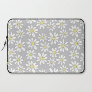 simple daisies on gray Computer Cover by Stacey Walker Oldham - Laptop Sleeve - 15"