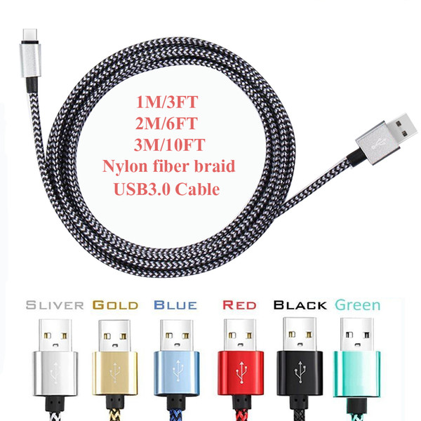 skylet 3m 10ft type c usb c cable braid usb cable data sync charging cords for universal phones samsung lg huawei with metal housing plug