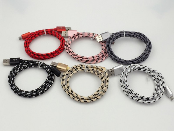 1m 3ft braided nylon micro v8 usb cable cord 2a fast charger type c adapter for samsung s7 s8 s9 s10 note 9 8 7 6 xiaomi htc i huawei phone