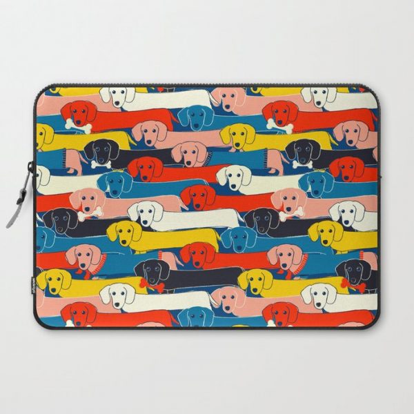 COLORED DOGS PATTERN 2 Computer Cover by showmemars - Laptop Sleeve - 15"