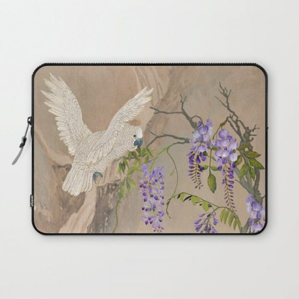 Cockatoos and Wisteria Computer Cover by Spadecaller - Laptop Sleeve - 13"