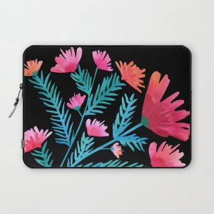Dark Tropical Floral Computer Cover by moderntropical - Laptop Sleeve - 13"