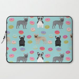 French Bulldog donuts cute dog breed must have gifts for frenchie owners Computer Cover by forever frenchies - Laptop Sleeve - 15"