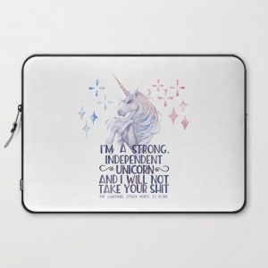 I am a strong independent unicorn - The lightning struck heart Computer Cover by dorothyreads - Laptop Sleeve - 15"