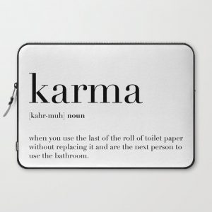 Karma Definition Computer Cover by WHITE MOTH - Laptop Sleeve - 15"