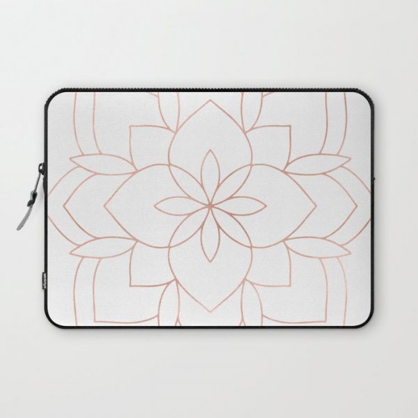 Mandala Rose Gold Pink Art Deco Computer Cover by Nature Magick - Laptop Sleeve - 13"