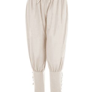 Men Vintage Pant Lace Up Aristocrat Style Wide Leg Cotton Retro Costumes For Man Halloween