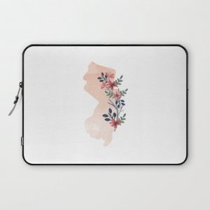 New Jersey Watercolor Floral State Computer Cover by Typologie Paper Co - Laptop Sleeve - 13"