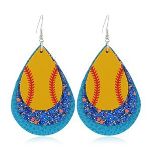 Sequin Detail Blue Plastic Earring Set - One Size