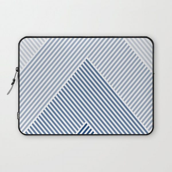 Shades of Blue Abstract geometric pattern Computer Cover by SEAFOAM12 - Laptop Sleeve - 13"