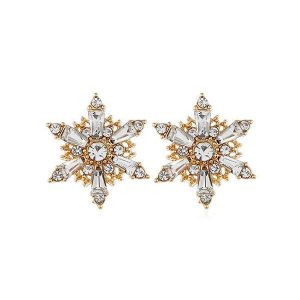 Snowflake Hollow Rhinestone Stud Earrings