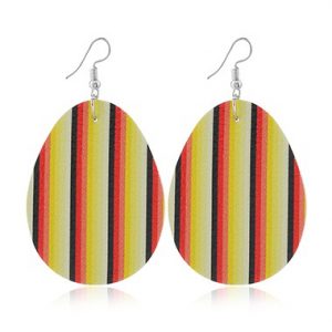 Stripe Print Plastic Easter Earring Set - One Size