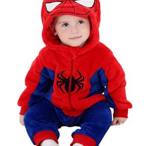 Superman Costume Toddlers Halloween Blue Flannel Jumpsuits Kids