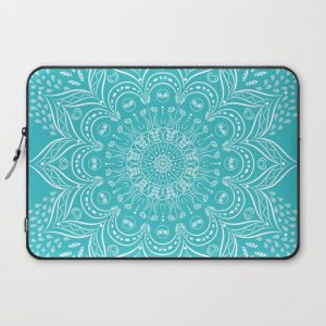 Teal Boho Mandala Computer Cover by Julia Frank - Laptop Sleeve - 15"