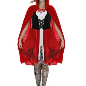 Women Carnival Costumes Little Red Riding Hood Cosplay Cloak Dress Holiday Costume