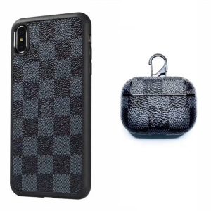 for iphone 11 pro max xs xr x 8 7 plus case luxury pu leather phone back cases cover with airpods pro case